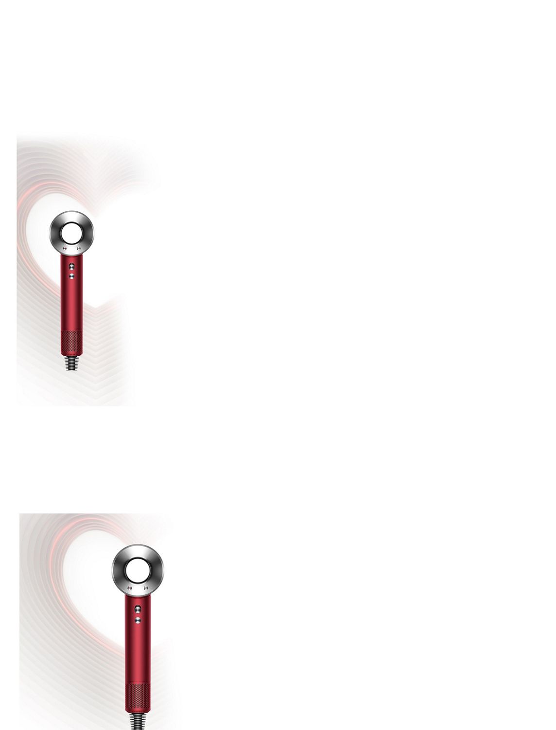 Femme qui sèche ses cheveux avec un sèche cheveux Dyson Supersonic cuivré